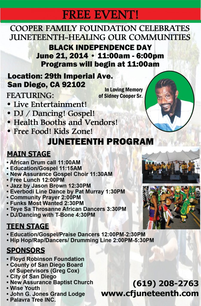 A family whose father was very good friends with Judge Gilliam is hosting San Diego's longest running Juneteenth celebration!